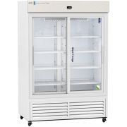 Standard Glass Door Pharmacy Refrigerator 47 Cu. Ft. 36°F to 46°F (2°C to 8°C), 110 - 120V AC, 15A breaker, NEMA 5-15 receptacle. Two (2) years parts and labor warranty, Five (5) years compressor warranty.
