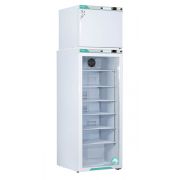 Corepoint Scientific White Diamond Series Refrigerator & CONTROLLED Auto Defrost Freezer Combination, 12 Cu. Ft. (10.5 Ref./1.0 Freezer), Glass Door Ref., Solid Door Freezer