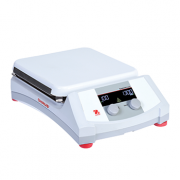 OHAUS Guardian 5000 Hotplate Stirrer, Heating and Stirring, Capacity 18 L,10"x10" Ceramic Top Plate; Speed: 60-1600 rpm; Temp Range: Ambient +5°C – 500°C; Digital Control; Backlit LCD Display; Dimensions: 4.8x16.3x13.3"; 120V, 11.2A, 50/60Hz, Temp Probe n