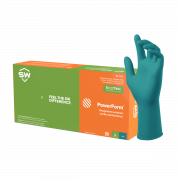 SW® PowerForm® PF-12TL Extended-Cuff Teal 6.2mil Heavy-Duty Nitrile Exam Gloves – 50ct-X-Small