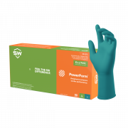 SW® PowerForm® PF-12TL Extended-Cuff Teal 6.2mil Heavy-Duty Nitrile Exam Gloves – 50ct-Medium