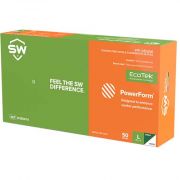 SW® PowerForm® PF-95GW, Green White, Powder-Free, Fully textured, Biodegradable Nitrile Exam Gloves, Sustainable Ecotek Technology featuring Breach Alert Visual Detection & EnerGel, AQL 1.5, Length 9.5", Palm Thickness 4.9mil, Medium, 50 gloves/bx.