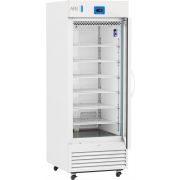 Premier Glass Door Pharmacy Refrigerator with Variable Speed Compressor 26 Cu. Ft.36°F to 46°F (2°C to 8°C). 110 - 120V AC, 15A breaker, NEMA 5-15 receptacle. Two (2) years parts and labor warranty, Seven (7) years compressor warranty