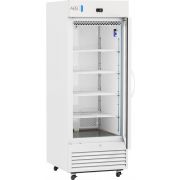 Standard Glass Door Pharmacy Refrigerator 26 Cu. Ft.36°F to 46°F (2°C to 8°C). 110 - 120V AC, 15A breaker, NEMA 5-15 receptacle. One (1) year parts and labor warranty, Seven (7) years compressor warranty