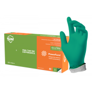 SW® PowerForm® PF-95GW Dual-Color Green/White 4.9mil Biodegradable Skin-Improving Nitrile Exam Gloves – 50ct-X-Small