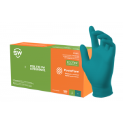 SW® PowerForm® PF-95TL Teal 5.0mil Biodegradable Nitrile Exam Gloves, Powder Free, EcoTek®, pH Natural®, & EnerGel®, 100/Bx -Medium