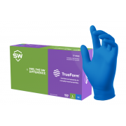 SW® TrueForm® TF-95RB, Royal Blue, Powder-Free, Biodegradable Nitrile Exam Gloves, Sustainable Ecotek Technology, Thickness: Finger 4.7mil & Palm 3.1mil, Fully Textured, Length: 9.5", Cuff type: Beaded, Watertight AQL: 1.5, X-Small, 100 gloves/box.