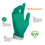 * Clearance* SW® PowerForm® PF-95GW Dual-Color Green/White 4.9mil Biodegradable Skin-Improving Nitrile Exam Gloves – 50ct-2X-Large