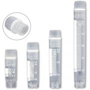 Cryogenic Vials, internally threaded caps with silicone O-ring, 3mL, sterile, printed graduations and marking area, self-standing star foot, 50-place rocking lack included with each case, 10 resealable bags of 50 tubes, 500/cs