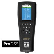 YSI ProDSS multiparameter instrument without GPS; includes rechargeable lithium-ion battery (pre-installed), hand strap, USB cable, universal AC adapter, micro USB to USB adapter cable, ProDSS quick start guide, and USB memory stick containing KorDSS soft