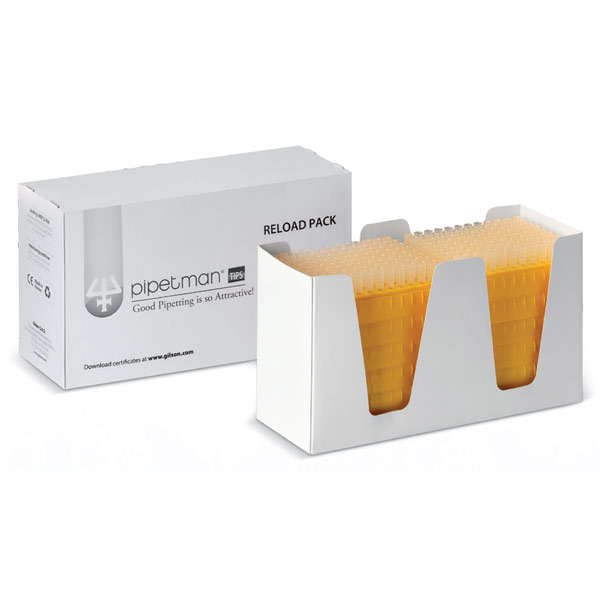 Gilson D1000 Reload Pack, 1001000uL, 6 racks of 96 (576 tips) Mandel